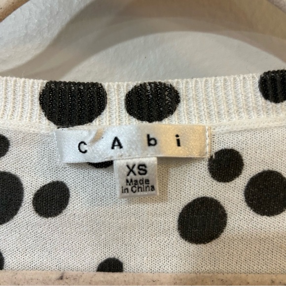 Cabi Women's White Black Polka Dot Button Front Cardigan Lightweight Size XS - Picture 3 of 6